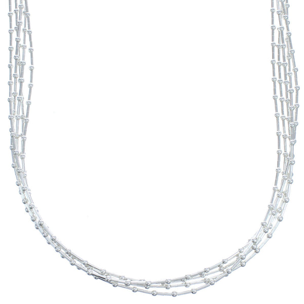 Authentic Liquid Sterling Silver 5 Strands 16-1/2" Necklace Jewelry BX120696